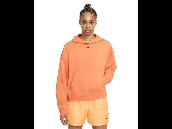 womens-nike-sportswear-atomic-orange-black-washed-hoodie-xs-1
