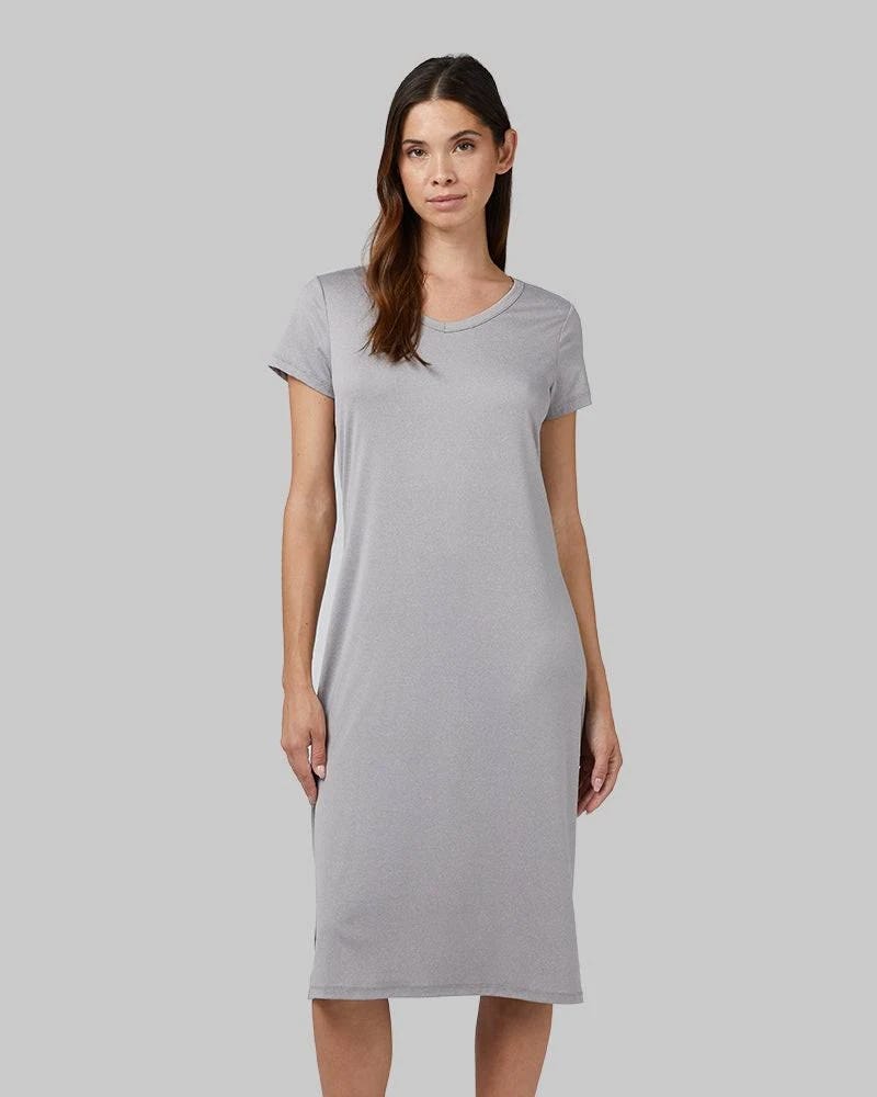 Stylish, Comfortable, Stretchable T-Shirt Dress for Women: XL - Ghost Grey Heather | Image
