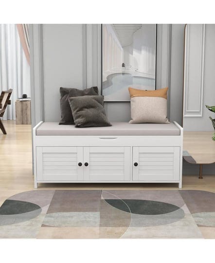 simplie-fun-storage-bench-with-3-shutter-shaped-doors-with-removable-cushion-and-storage-space-white-1