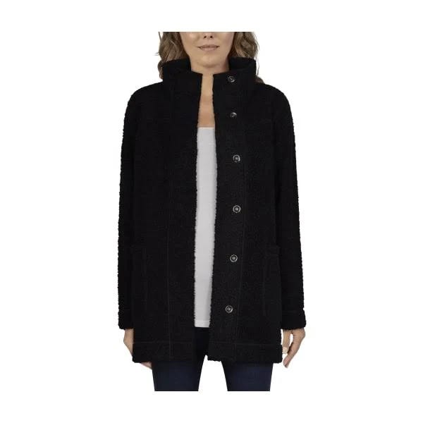 Anthracite Sherpa Teddy Coat for Women | Image