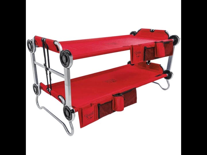 disc-o-bed-youth-kid-o-bunk-benchable-camping-cot-with-organizers-bright-red-1