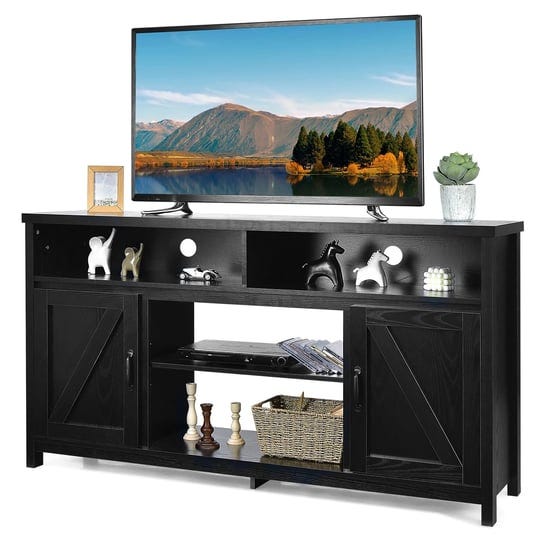 costway-59-tv-stand-media-center-console-cabinet-w-barn-door-for-tvs-65-black-1
