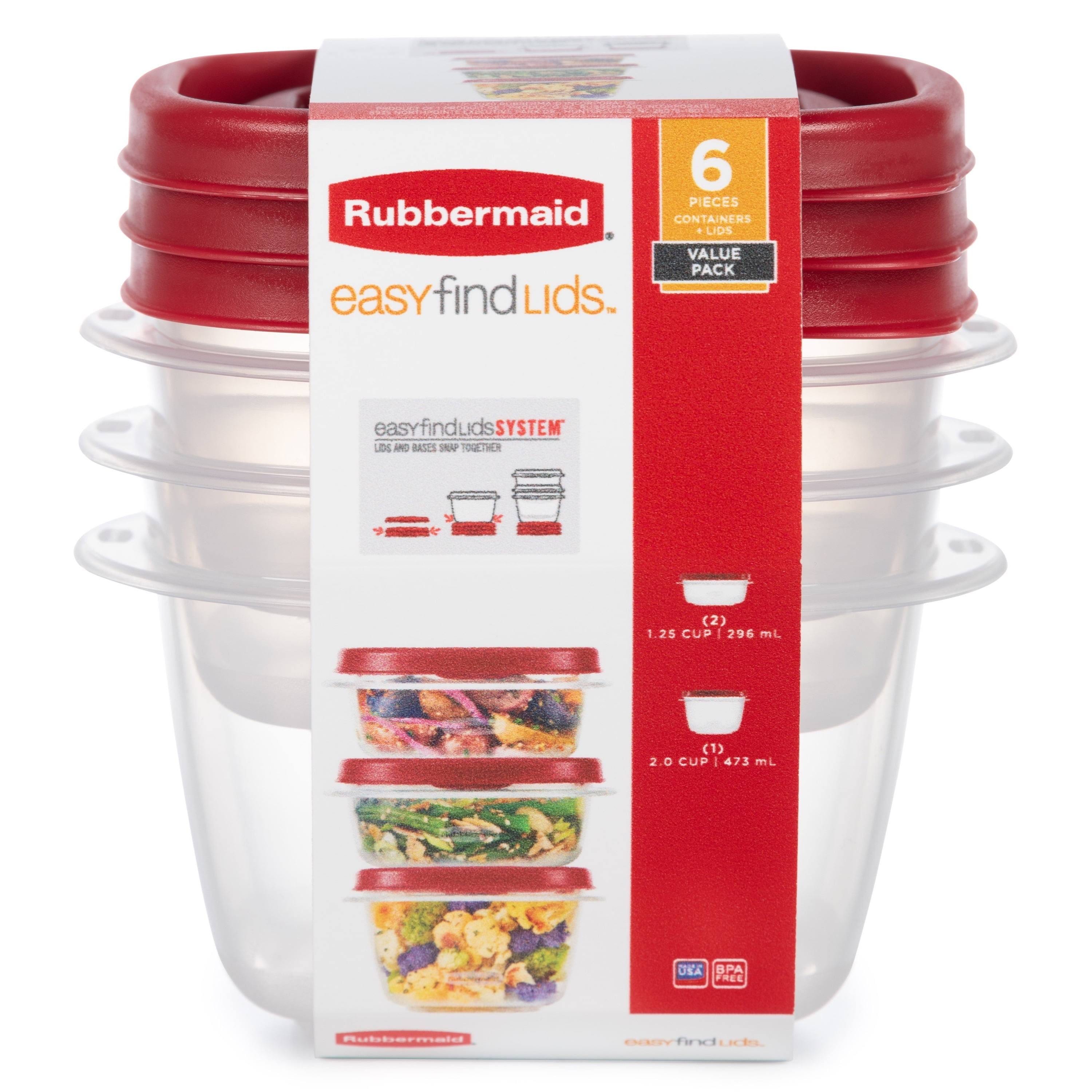 Rubbermaid Easy Find Lids Valuable Pack, 3 Storage Containers | Image