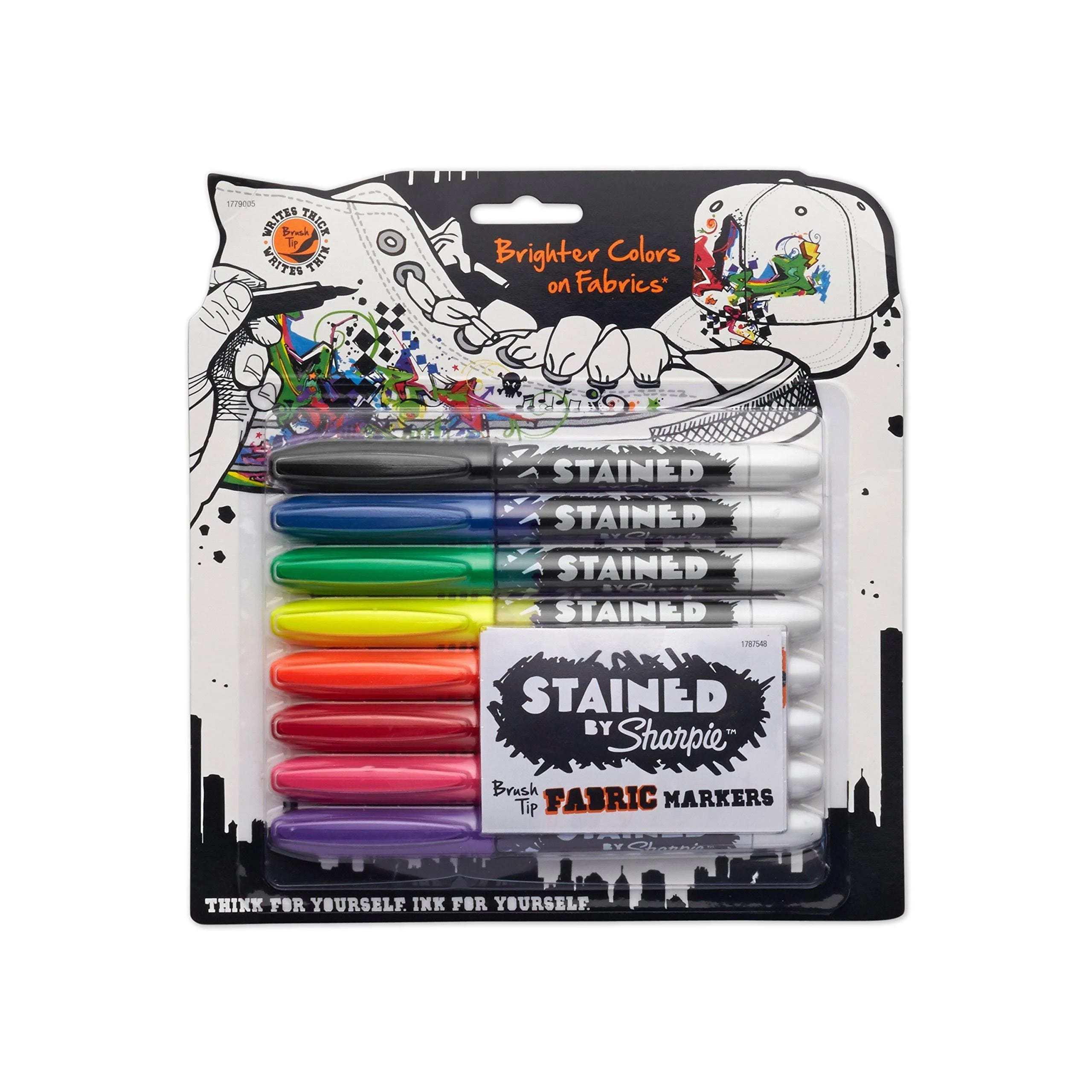 Sharpie Stained Permanent Fabric Marker Assorted 8/Pack for Unique Clothing Customizations | Image