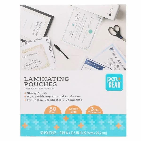 Pen + Gear Clear Laminating Sheets (8.5in x 11in) for Efficient Thermal Sealing | Image