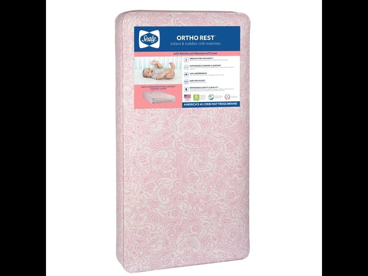 sealy-ortho-rest-crib-mattress-pink-1