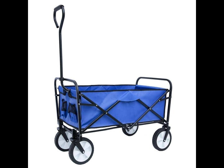 tatahance-strong-steel-4-wheeled-folding-wagon-garden-shopping-beach-cart-in-blue-1