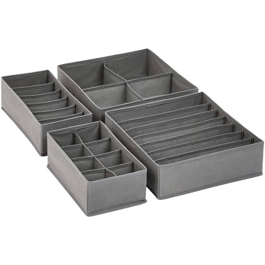 basics-grey-dresser-drawer-storage-organizer-for-undergarments-set-of-4-1