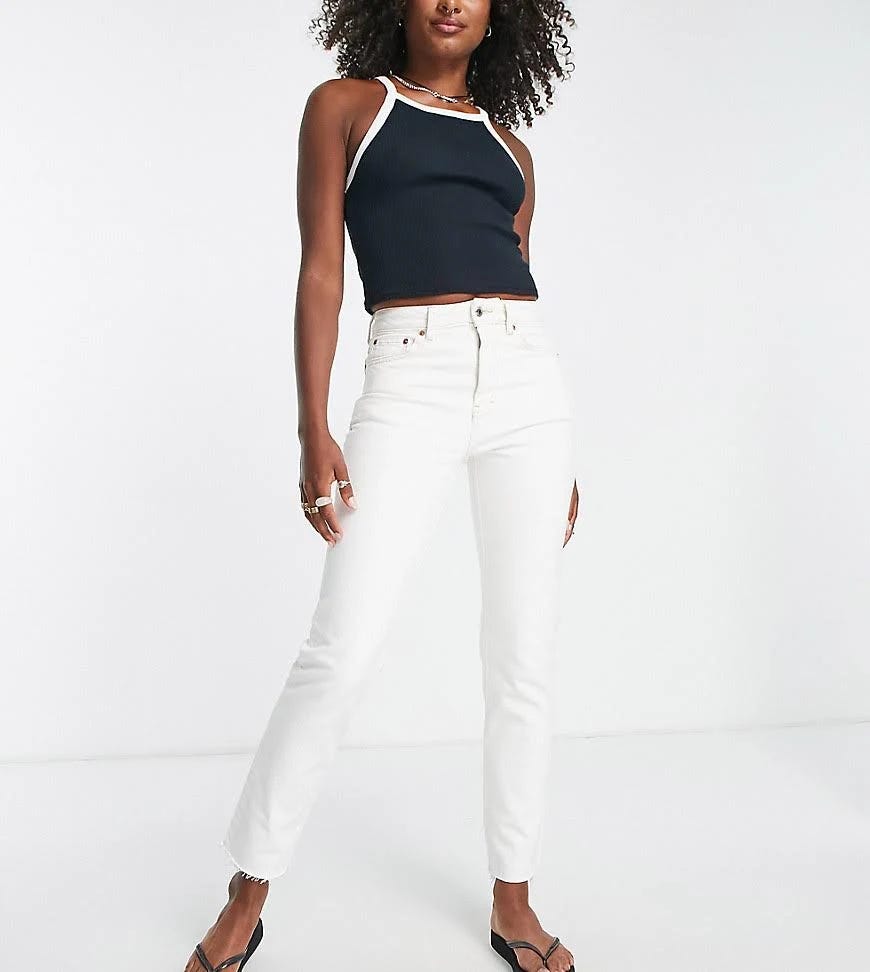 Off White Topshop Tall Jeans with Comfort Stretch | Image