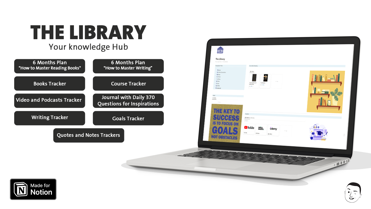 The Library by Fayed | Notion Creator  | Elcovia Marketplace | Notion Templates | Notion Creators