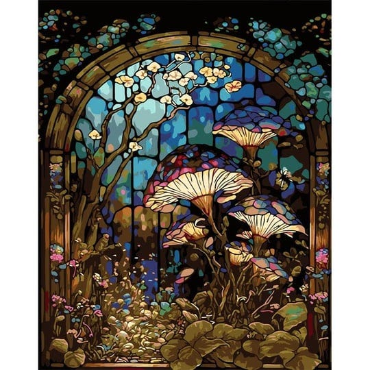 magical-mushroom-dreams-paint-by-numbers-set-for-adults-beginners-complete-acrylic-diy-kit-on-canvas-1