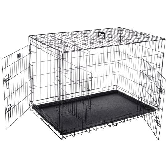 pet-trex-42-folding-pet-crate-double-door-kennel-wire-cage-for-dogs-cats-or-rabbits-1