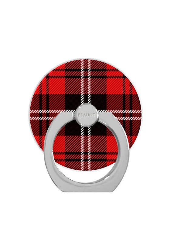 Flaunt: Red Plaid Phone Ring for Shop/Phone Accessories | Image