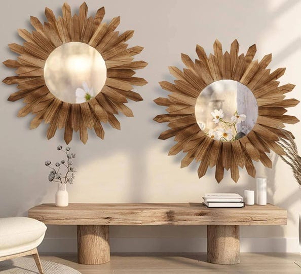 losour-2-pack-22-inch-boho-wall-sunburst-mirror-rustic-round-wood-decorative-mirror-boho-wall-art-de-1