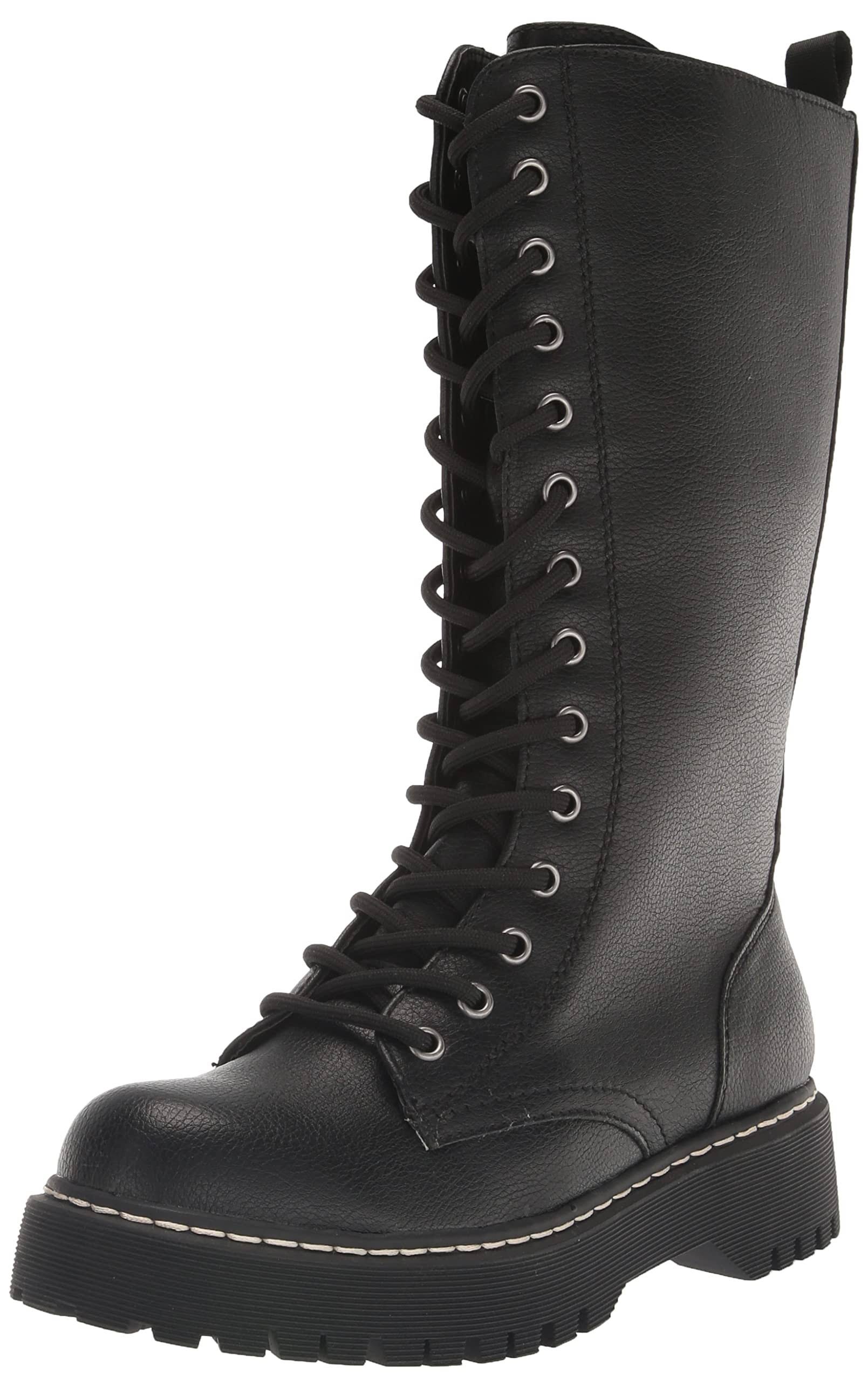 Unionbay Hall Women's Knee-High Combat Boots featuring a Rubber Sole | Image