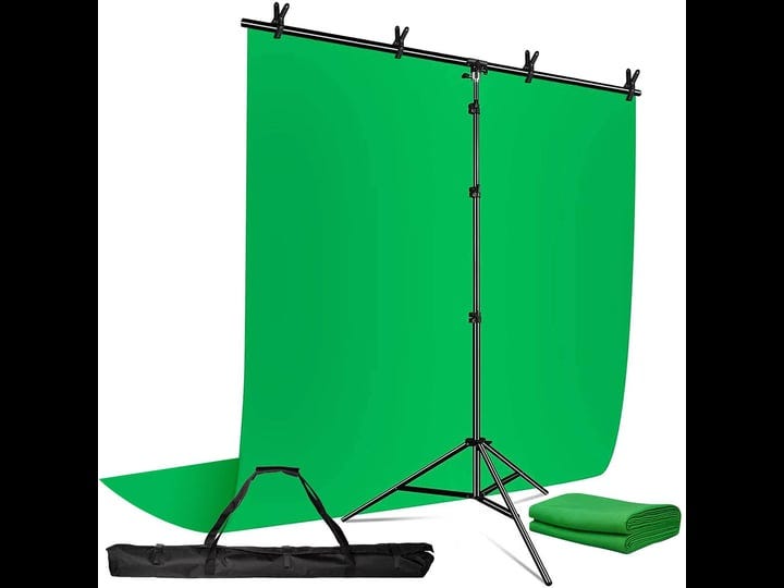 hyj-inc-green-screen-backdrop-stand-kit-with-85ft-x-5ft-portable-t-shape-background-support-kit-poly-1