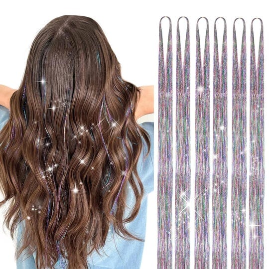 doores-rainbow-tinsel-hair-extensions-6-pcs-48-inch-1200-strands-fairy-hair-tinsel-colored-hair-exte-1