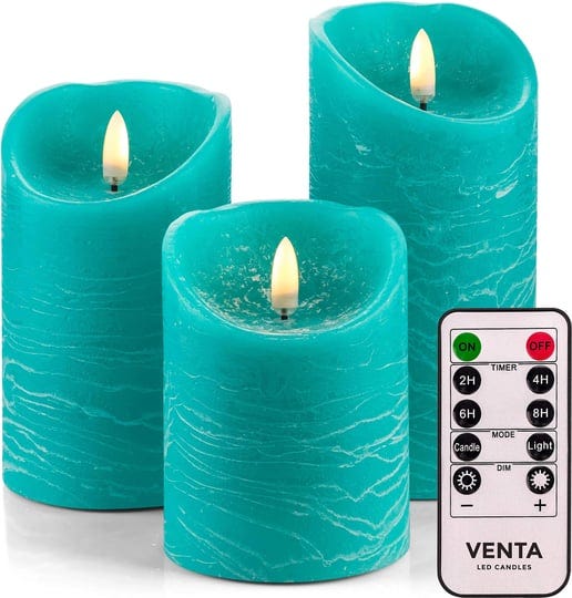venta-set-of-3-realistic-flameless-turquoise-led-candles-with-remote-control-4-5-6-electric-wickless-1
