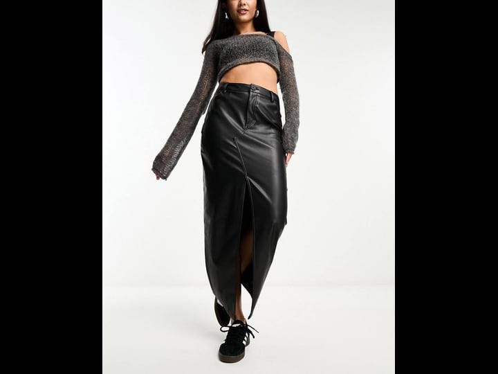 asos-design-faux-leather-maxi-skirt-in-black-1