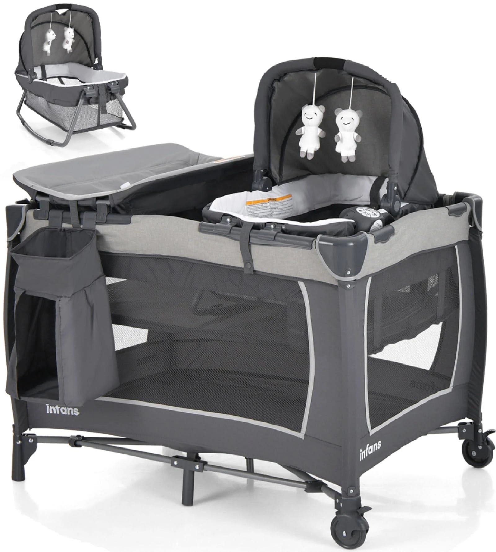 INFANS Portable 4-in-1 Nursery Center with Removable Bassinet | Image