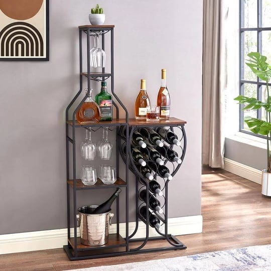 brown-5-tier-wood-pantry-organizer-with-hanging-wine-glass-holder-and-storage-shelves-1