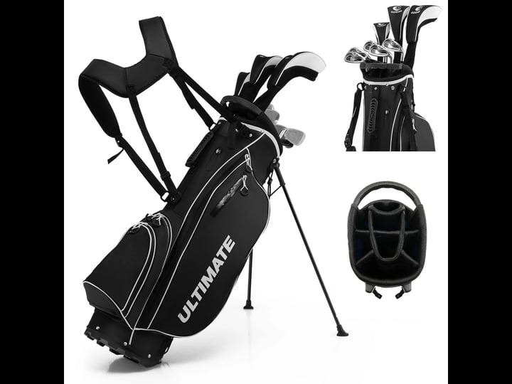 mens-complete-golf-clubs-package-set-10-pieces-includes-alloy-driver-black-1