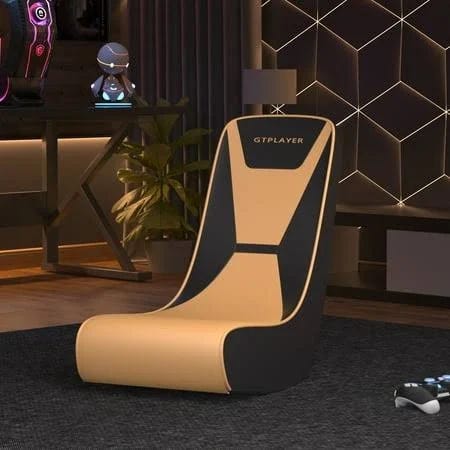 Orange Faux Leather Gaming Rocker Chair | Image
