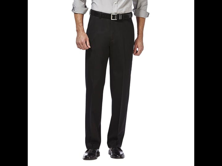 mens-haggar-premium-no-iron-khaki-classic-fit-flat-front-pants-black-1