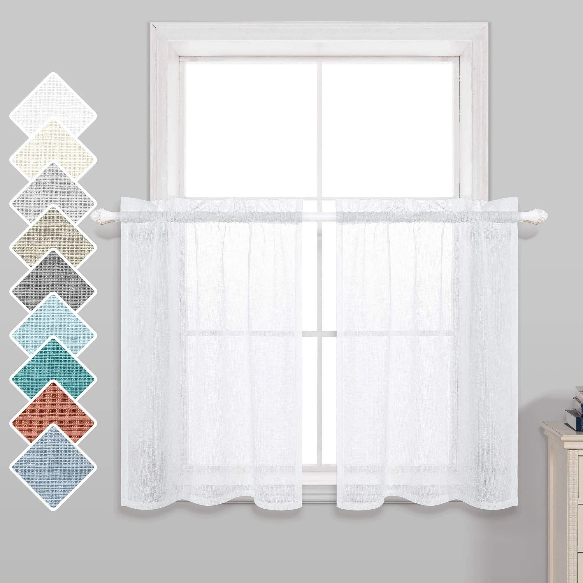 Versatile Lightweight Faux Linen Sheer Curtains | Image