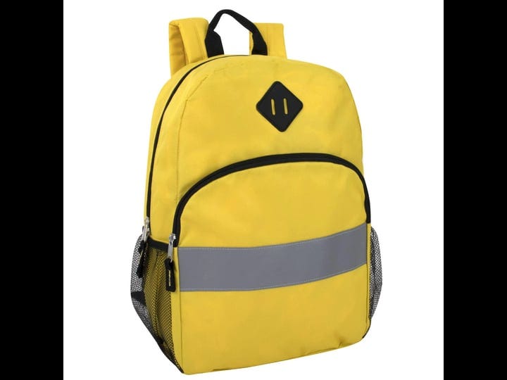 solid-color-backpack-for-school-backpack-with-reflector-strip-side-pocket-padded-straps-yellow-1