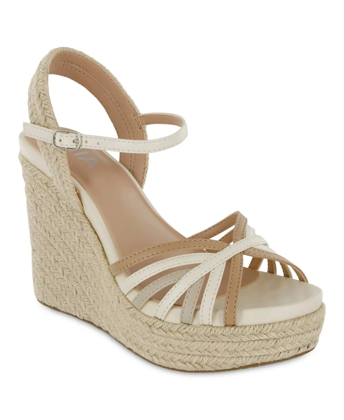 Fashionable Anjalli Wedge Heel Sandals: Bone Multi, Size 6.5M | Image