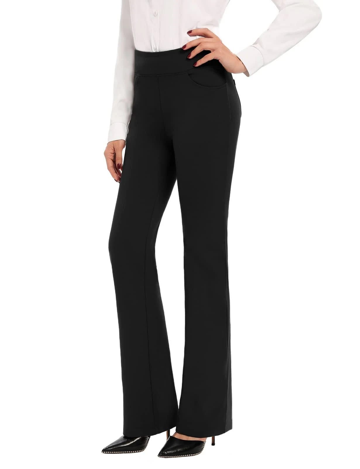 Ultra-Soft 4-Way Stretch Bootcut Yoga Dress Pants | Image