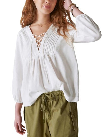 lucky-brand-womens-lace-up-peasant-blouse-cloud-dancer-size-m-1