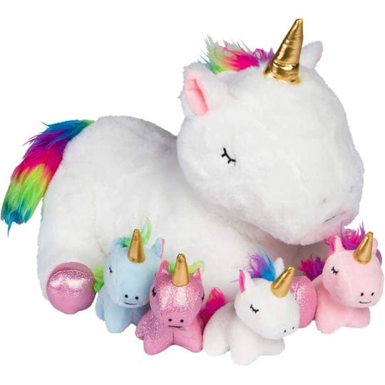 unicorn-stuffed-animals-for-girls-ages-3-4-5-6-7-8-years-stuffed-mommy-unicorn-with-4-unicorns-1