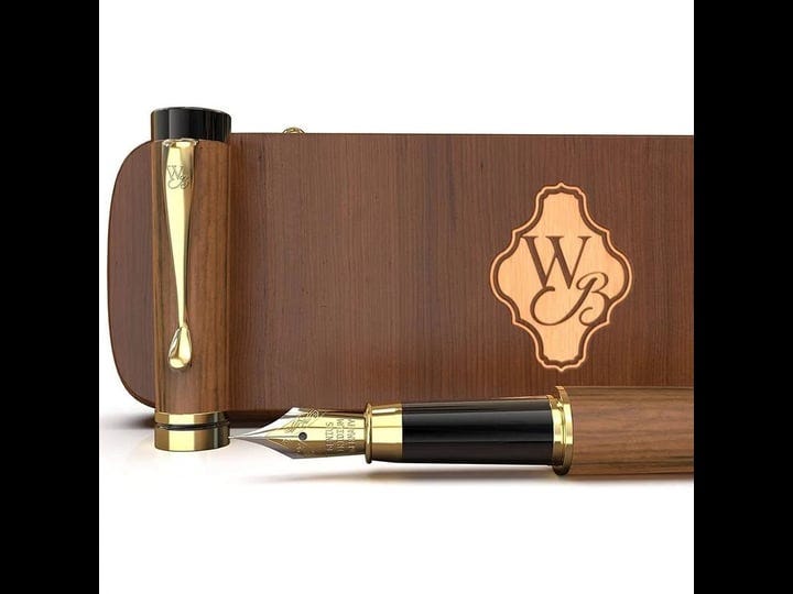 wordsworth-black-fountain-pen-set-luxury-bamboo-wood-medium-nib-gift-case-includes-6-ink-cartridges--1