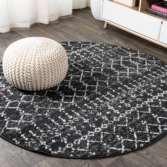 moroccan-hype-boho-vintage-diamond-black-ivory-9-round-area-rug-1