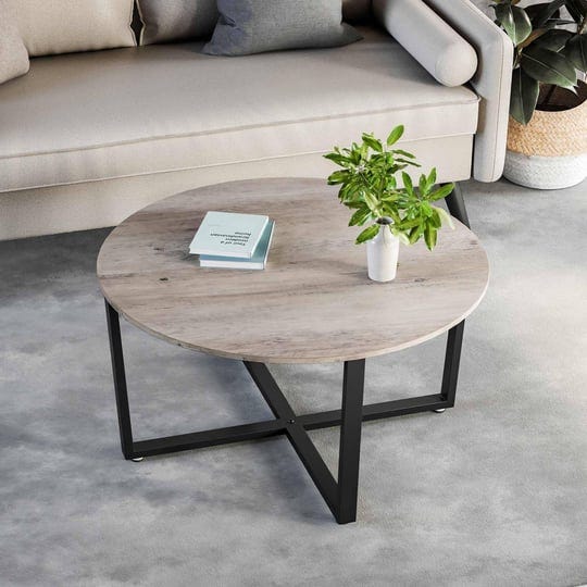 vasagle-industrial-round-coffee-table-heather-greige-1