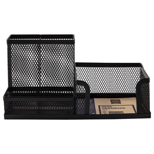 powerful-deli-9175-metal-mesh-multi-functional-office-pen-holder-black-1