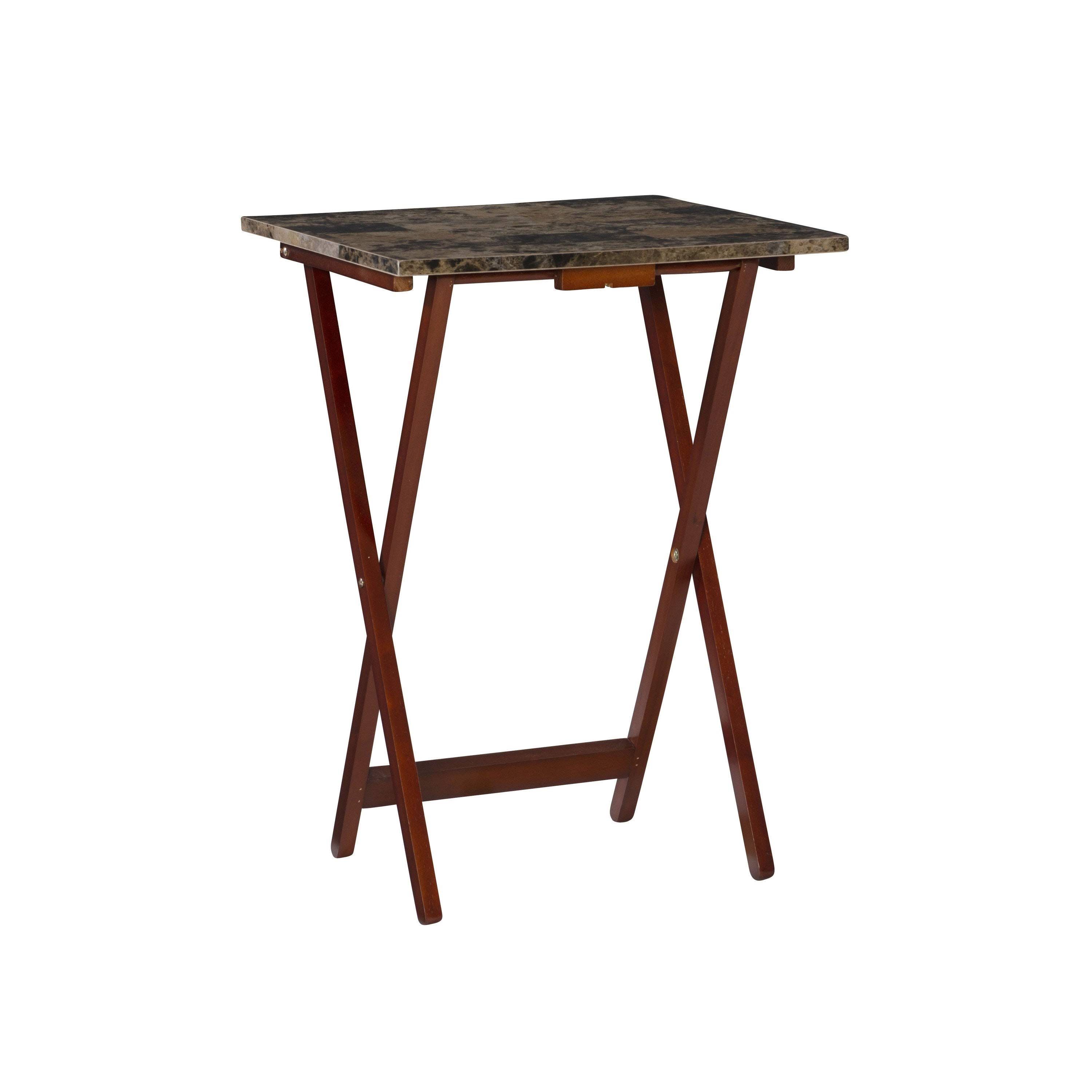 Linon Brown Tray Table Set | Image