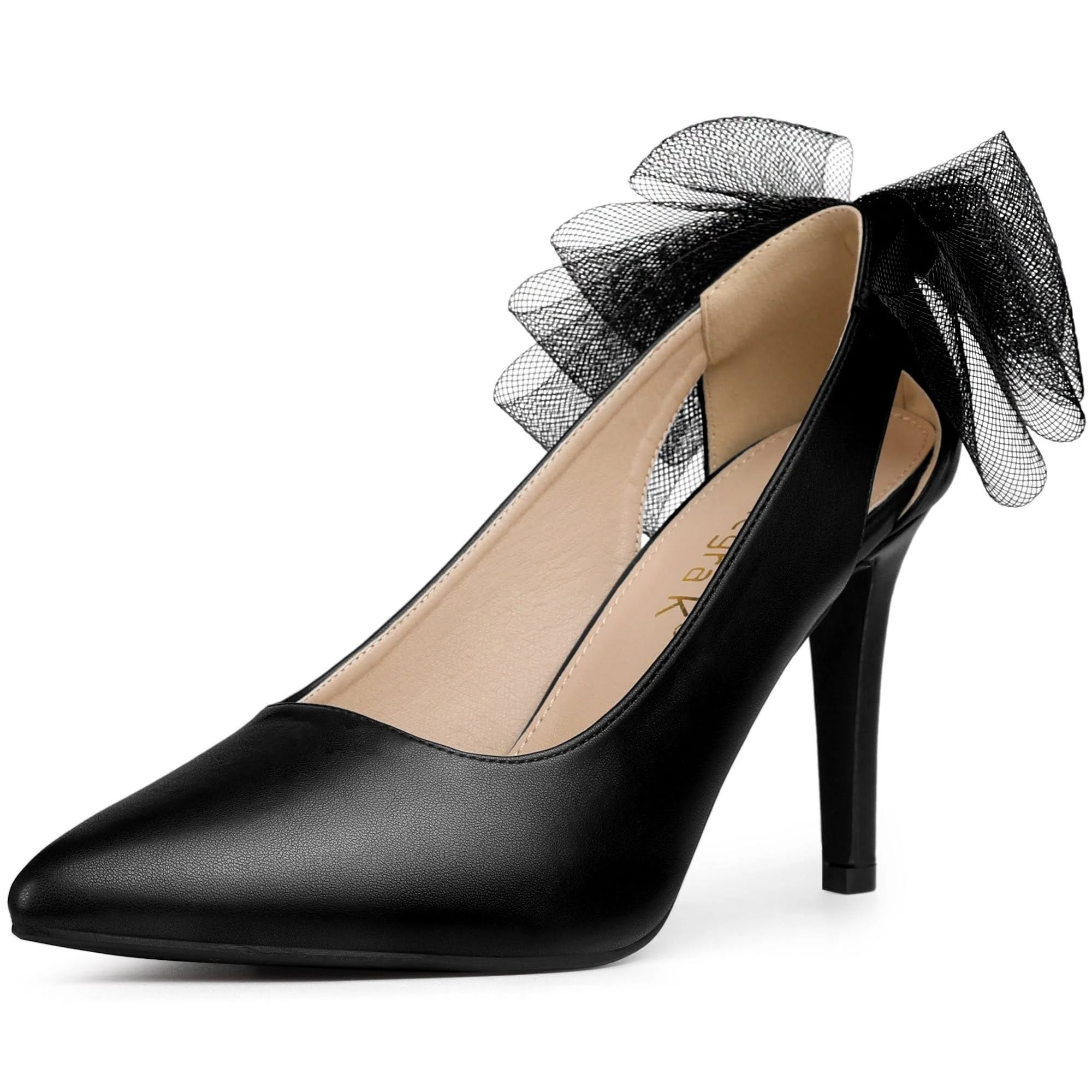 Stylish Mesh Stiletto Bow Heels for Women | Image