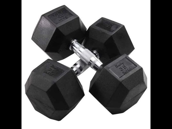 body-solid-35-lb-rubber-coated-hex-dumbbell-1