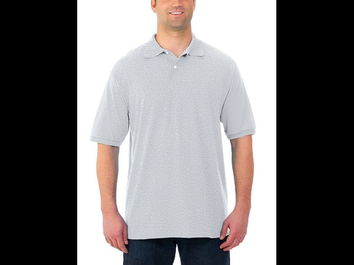 jerzees-mens-spotshield-short-sleeve-polo-shirt-size-medium-gray-1