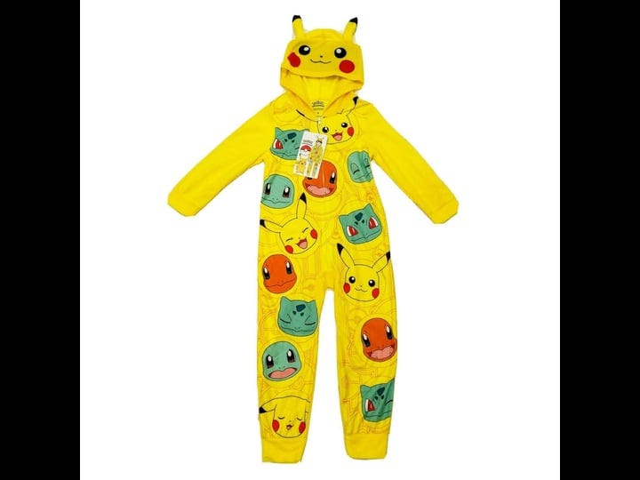 centric-brands-boys-pokemon-pikachu-blanket-sleeper-pajama-with-hood-boys-size-4-yellow-1