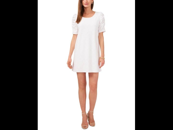 msk-petites-womens-eyelet-puff-sleeves-shift-dress-true-white-1