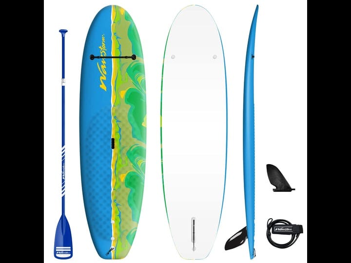 wavestorm-8ft-junior-stand-up-paddleboard-sized-for-youth-blue-yellow-green-1
