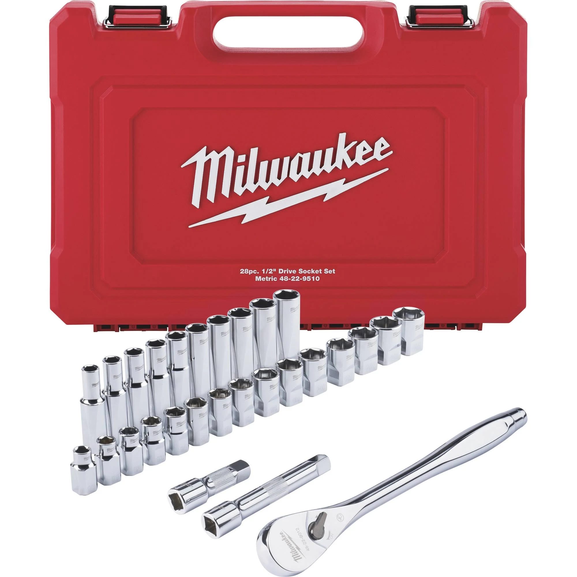 Milwaukee 28-Piece Metric Ratchet Socket Set with Lifetime Guarantee | Image