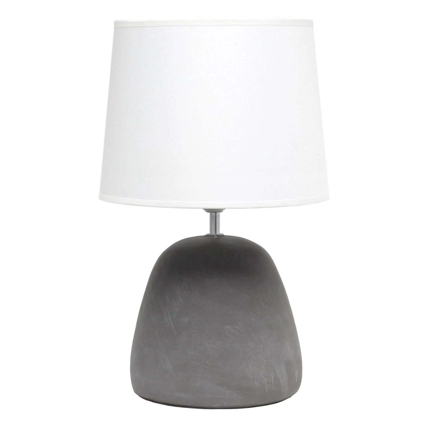 Gray Concrete Table Lamp with White Shade | Image