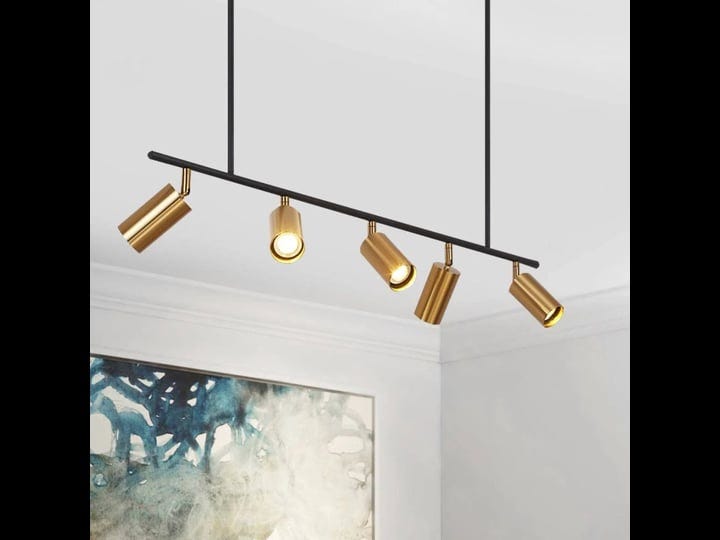 modern-kitchen-island-linear-track-light-fixtures-gold-1