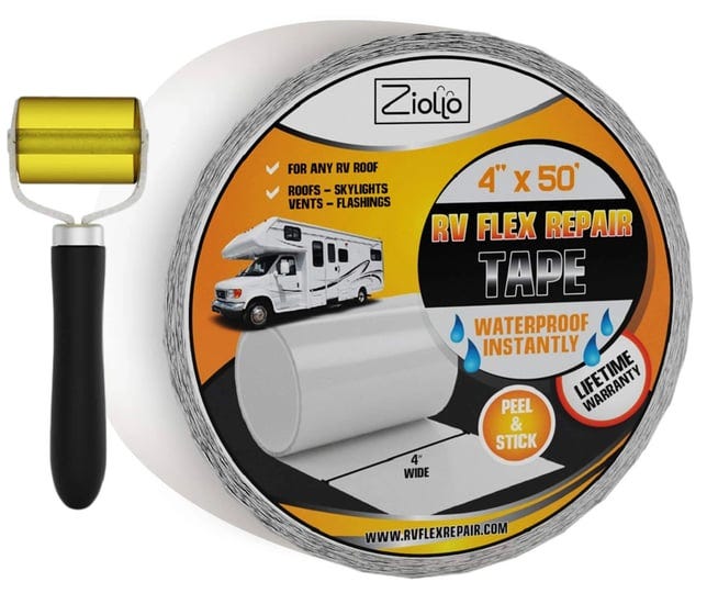 rv-flex-repair-tape-white-4-inch-x-50-foot-roll-seal-and-waterproof-roofs-bond-to-epdm-rubber-with-b-1