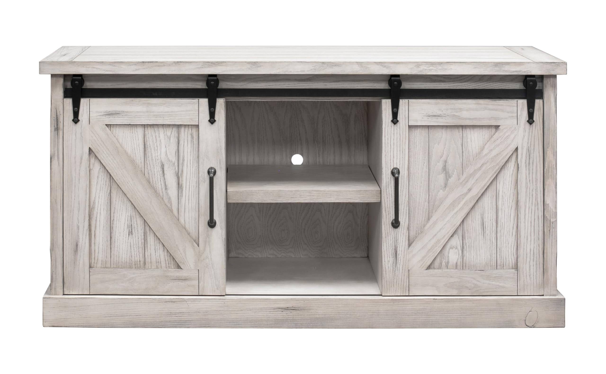 Martin Furniture Avondale Distressed Finish White TV Stand | Image